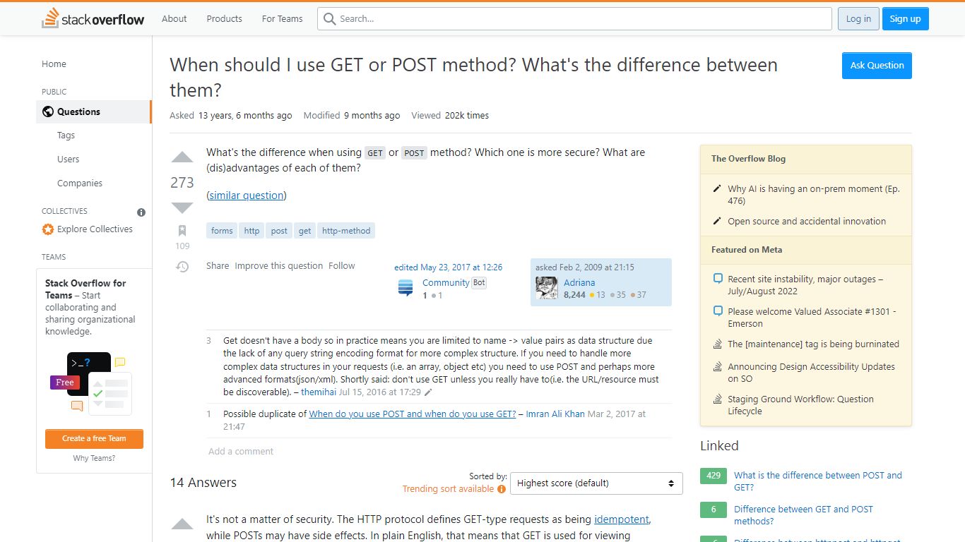 forms - When should I use GET or POST method? What's the difference ...